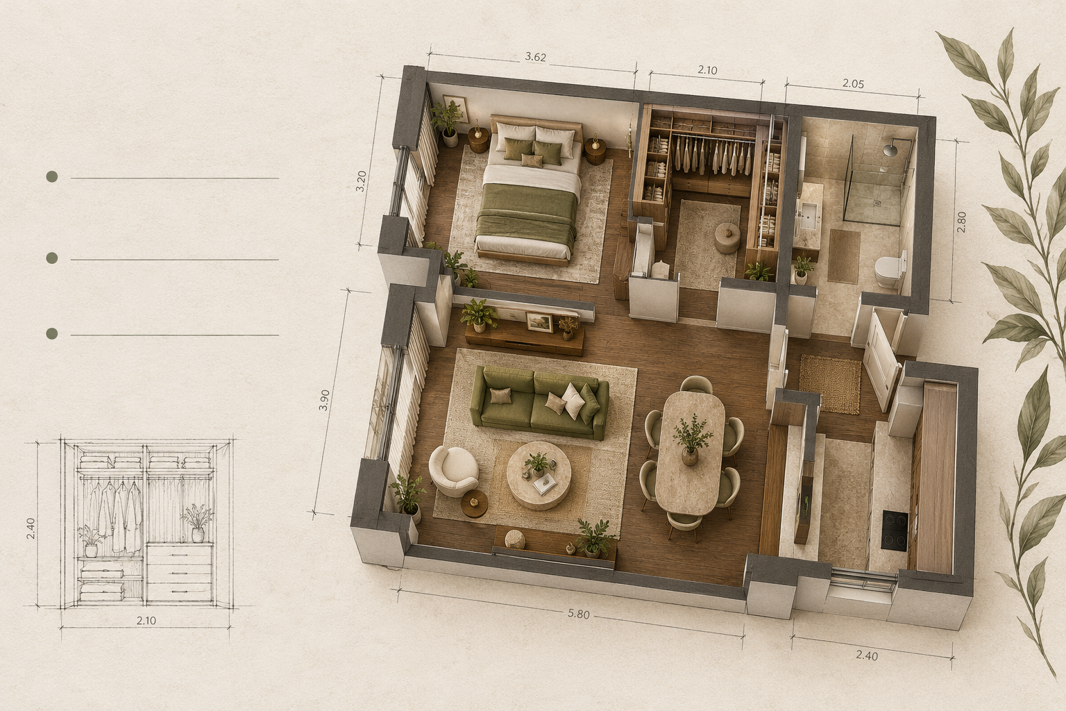 Plan 3D d’un projet d’aménagement